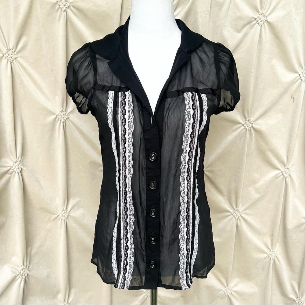 Charlotte Russe Sheer Lace Blouse